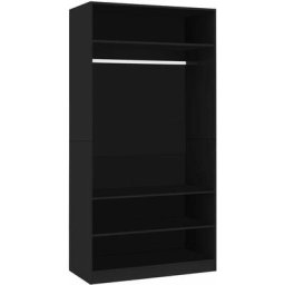Garde-robe Noir 100 x 50 x 200 cm Bois d'ingénierie Vidaxl Noir