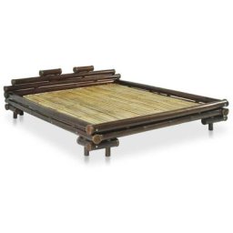 Cadre de lit Marron foncé Bambou 180 x 200 cm Vidaxl Dark brown