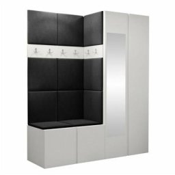 Ensemble entrée Hartford 278, Manila 18, 186x158x46cm, Miroir, Blanc, Tapisserie, Stratifié, Mis,