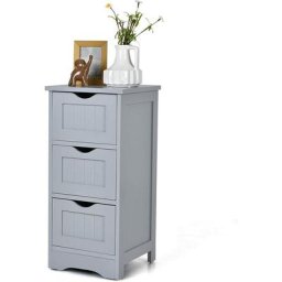 Armoire de Stockage Polyvalente en Bois avec 3/4 Tiroirs, Armoire de Rangement sur Pieds de Style