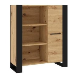 Bim1 - nuka bibliothèque étagère 110x90x43cm chêne noir