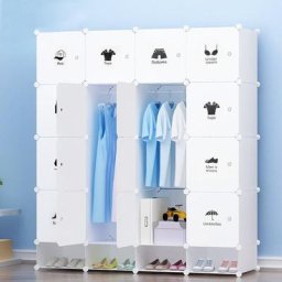 Armoire Penderie Portable, Storage Modulable Meuble Étagères de Rangement, Placard combiné, étagère