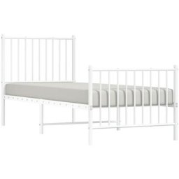 Vidaxl - Cadre de lit métal avec tête de lit/pied de lit blanc 75x190 cm White