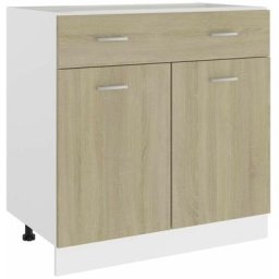 Armoire de plancher tiroir Chêne sonoma 80x46x81,5 cm Aggloméré FF801239FR - Topdeal