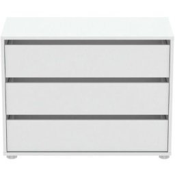 Commode 3 Tiroirs Blanche L80cm - Blokty Calicosy Blanc mat