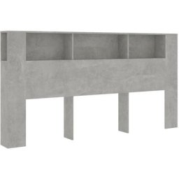 Vidaxl - Armoire de tête de lit Gris béton 200x18,5x104,5 cm Concrete grey
