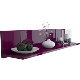 Vladon - tagère murale Skadu, étagère suspendue avec rangement pratique - Mûre haute brillance
