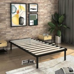 Sommier 90x190cm avec 4 Pieds - Épaisseur 26CM - Sommiers à Lattes en Bois pour Adulte et Enfant