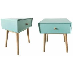 Lot de 2 tables de chevet avec tiroir de style scandinave OLAF vert
