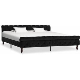 Cadre de lit Noir Velours 200 x 200 cm vidaXL - Black