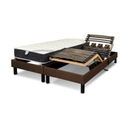 Literie electrique Essenzia Zen Ensemble emotion marron, Classic ressorts 2x80x200 Ressorts - Blanc