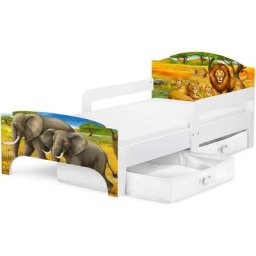 Moderne Lit d'Enfant Smart en bois avec un matelas Safari