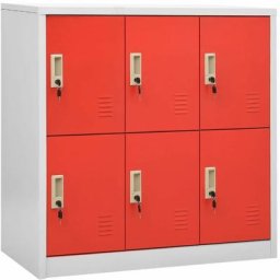 Armoires à casiers 5 pcs Gris clair et rouge 90x45x92,5cm Acier Vidaxl light grey and red