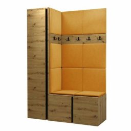 Ensemble entrée Miami 393, Chêne artisanal, 186x124x44cm, Chêne artisanal, Tapisserie, Stratifié,