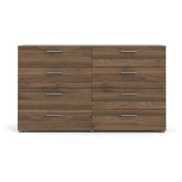 Petra Commode large avec 8 tiroirs, finition noyer.
