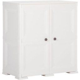 Armoire plastique 79x43x85,5 cm design de bois blanc angora Vidaxl Blanc