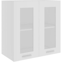 Armoire en verre suspendue Blanc 60x31x60 cm Aggloméré Vidaxl White