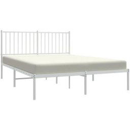 Vidaxl - Cadre de lit métal avec tête de lit blanc 140x190 cm White