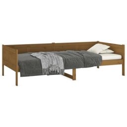 Lit de jour marron miel bois de pin massif 90x200 cm Vidaxl marron miel