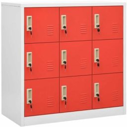 Armoires à casiers 5 pcs Gris clair et rouge 90x45x92,5cm Acier Vidaxl light grey and red