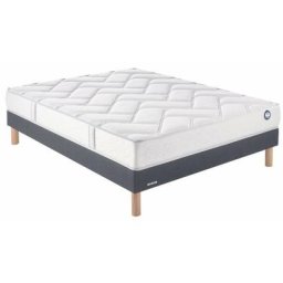 Ensemble Bultex ready + Sommier Confort Ferme Bultex Pieds 140x190 Mousse - Blanc