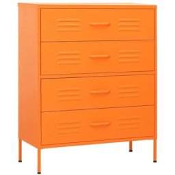 Vidaxl - Commode Orange 80x35x101,5 cm Acier Orange