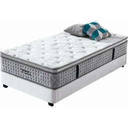 Matelas ressorts Laura - 90 x 190 cm - Blanc / Gris