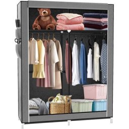 Armoire de Rangement Garde-Robe en Tissu, Penderie Dressing Textile en Tissu Intissé avec Fermeture