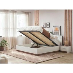 Lit coffre Bobochic Lit coffre sommier et tête de lit inclus zenita 180x200 Blanc et chêne - Blanc