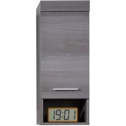 RunnerMoon Armoire murale de rangement pour salle de bain, 1 porte, 1 compartiment ouvert argent