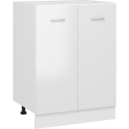 Armoire de plancher Blanc brillant 60x46x81,5 cm Aggloméré vidaXL - High gloss white