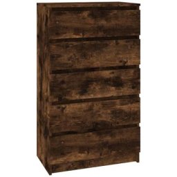 Commode Chêne fumé 60x36x103 cm Bois d'ingénierie