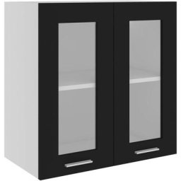 Armoire en verre suspendue Noir 60x31x60 cm Aggloméré Vidaxl Black