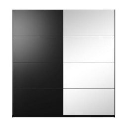 Armoire design 2 mètres. 2 portes avec miroirs modulables. Couleur noir mat. Collection eos - Noir