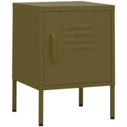 Tables de chevet 2 pcs Vert olive 35x35x51 cm Acier Vidaxl Vert olive