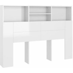 Vidaxl - Armoire de tête de lit Blanc brillant 140x19x103,5 cm Blanc brillant