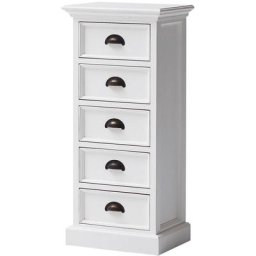 Ebuy24 - Halifax Commode à 5 tiroirs, blanc. - Blanc
