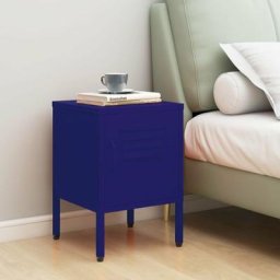 Moderne-Stil Table de chevet Bleu marine 35x35x51 cm Acier Pour chambre,Montage facile,6,65 Kg