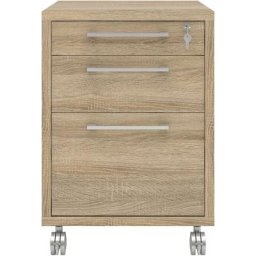 Prisme Commode 3 tiroirs. Finition chêne. - Chêne