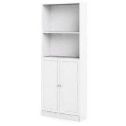 Base Étagère 1 tablette de rangement et 2 portes, blanc.
