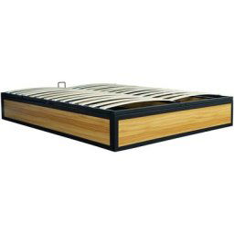 Lit coffre industriel 160 x 200 cm jersey - Bois
