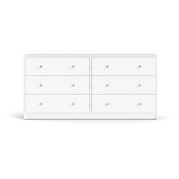 Maria Commode large avec 6 tiroirs, blanc.