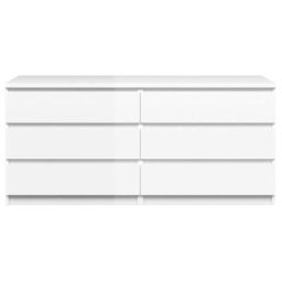 Nada Commode 6 tiroirs, blanc brillant. - Blanc