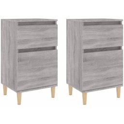 Tables de chevet 2 pcs sonoma gris 40x35x70 cm Vidaxl Grey sonoma