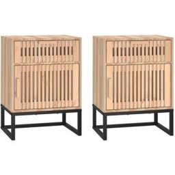 Tables de chevet 2 pcs 40x30x55,5 cm bois ingénierie et fer Vidaxl Brown