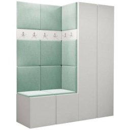 Ensemble entrée Hartford 266, Blanc, 186x158x46cm, Blanc, Stratifié, Tapisserie, Mural, Mis - Blanc