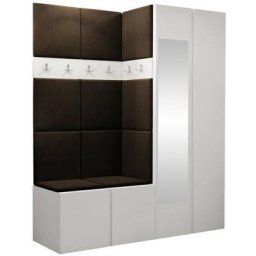 Ensemble entrée Hartford 278, Manila 04, 186x158x46cm, Miroir, Blanc, Marron, Tapisserie,