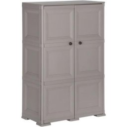 Vidaxl - Armoire en plastique 79x43x125 cm Design de bois Gris Gris