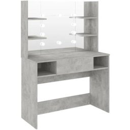 Table de maquillage éclairage led 100x40x135 cm mdf Gris béton Vidaxl Gris béton