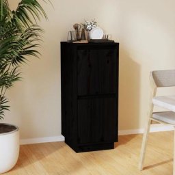 Elegant-Stil Buffet Noir 31,5x34x75 cm Bois massif de pin,Montage facile,7,6 Kg